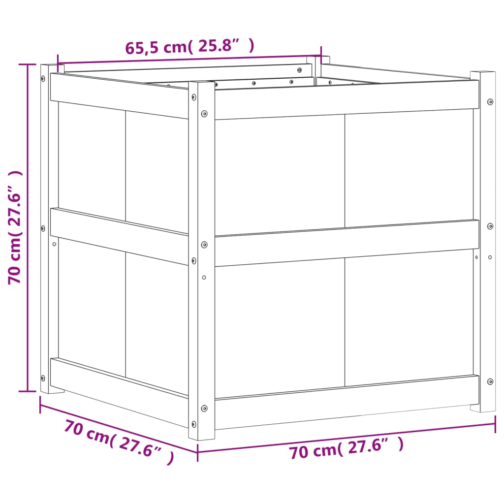 Fioriera da Giardino 70x70x70 cm in Legno Massello di Douglas | homemem39