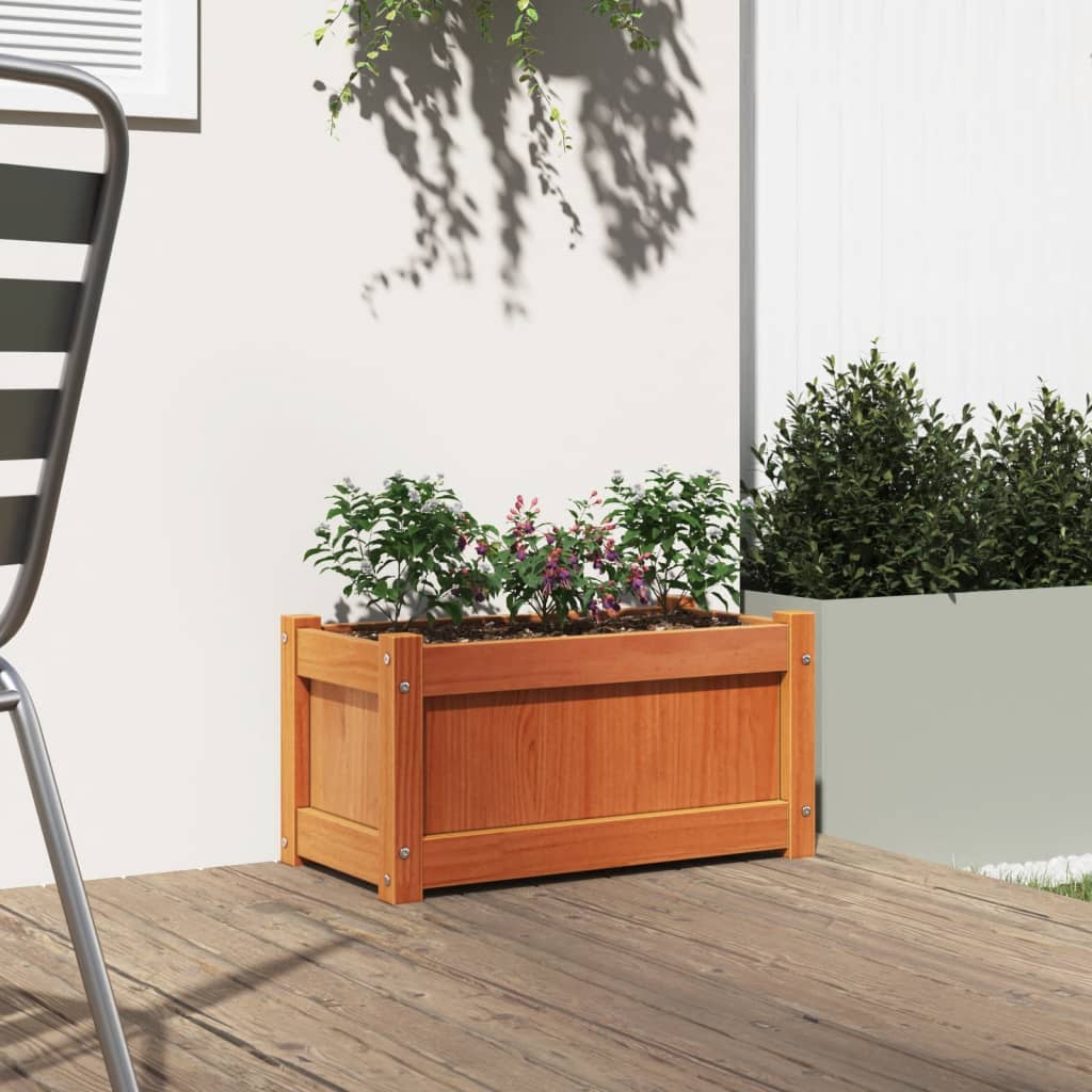 Fioriera Giardino Marrone Cera 60x31x31 cm Legno Massello Pino | homemem39