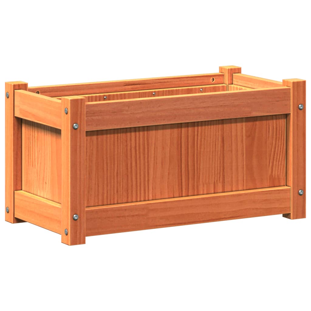 Fioriera Giardino Marrone Cera 60x31x31 cm Legno Massello Pino | homemem39