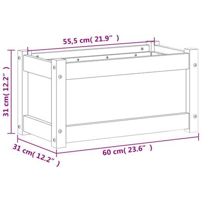 Fioriera Giardino Marrone Cera 60x31x31 cm Legno Massello Pino | homemem39