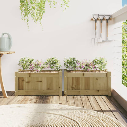 Fioriere da Giardino 2 pz in Legno di Pino Impregnato | homemem39