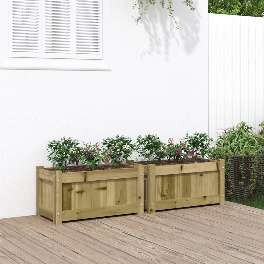 Fioriere da Giardino 2 pz in Legno di Pino Impregnato | homemem39