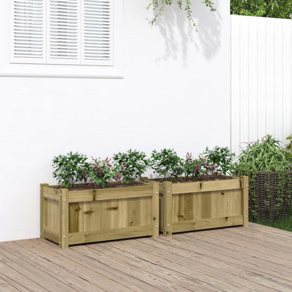 Fioriere da Giardino 2 pz in Legno di Pino Impregnato | homemem39