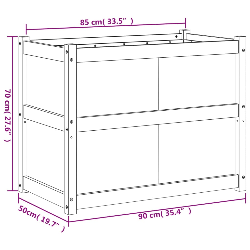 Fioriera da Giardino 90x50x70 cm in Legno Massello di Douglas | homemem39