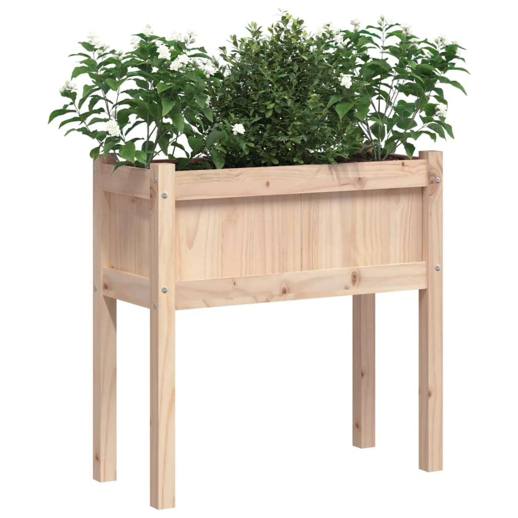 Fioriere da Giardino 2 pz con Gambe in Legno Massello di Pino - homemem39