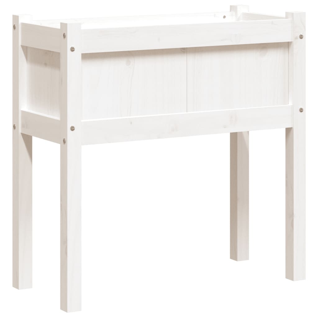 Fioriera da Giardino con Gambe Bianca 70x31x70 cm Massello Pino | homemem39