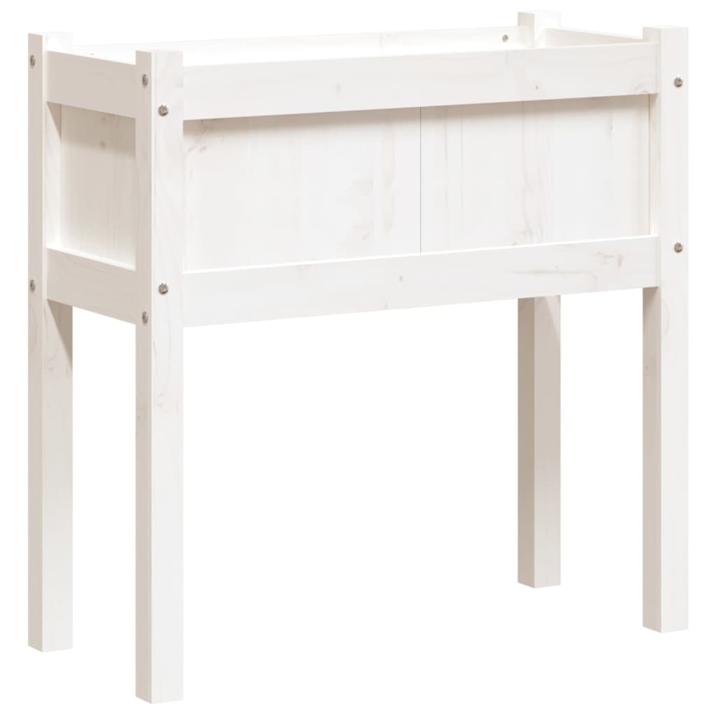 Fioriera da Giardino con Gambe Bianca 70x31x70 cm Massello Pino | homemem39