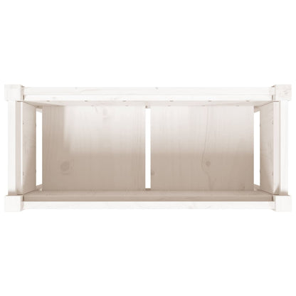 Fioriera da Giardino con Gambe Bianca 70x31x70 cm Massello Pino | homemem39