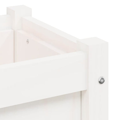 Fioriera da Giardino con Gambe Bianca 70x31x70 cm Massello Pino | homemem39