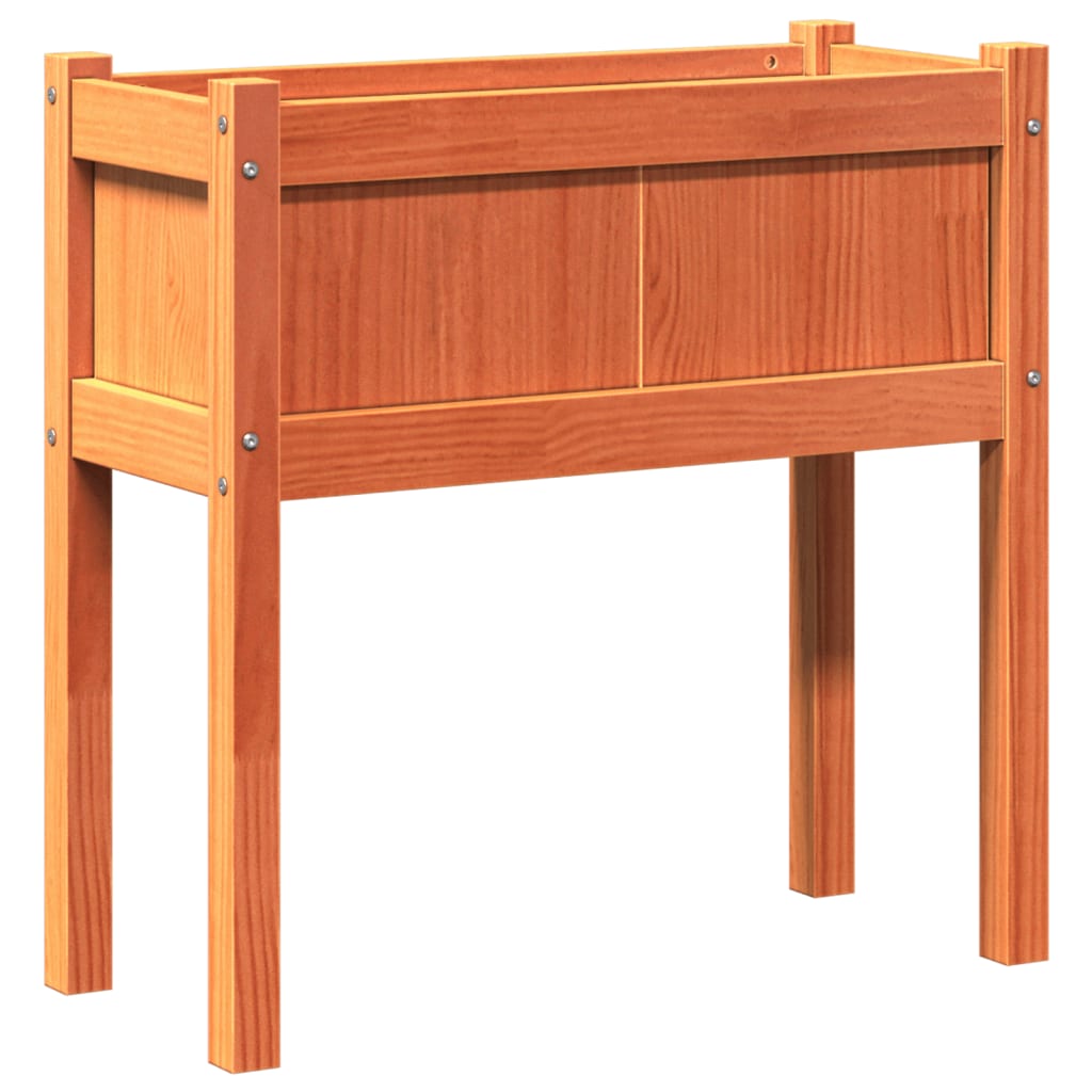 Fioriera Giardino Gambe Marrone Cera 70x31x70 cm Massello Pino - homemem39