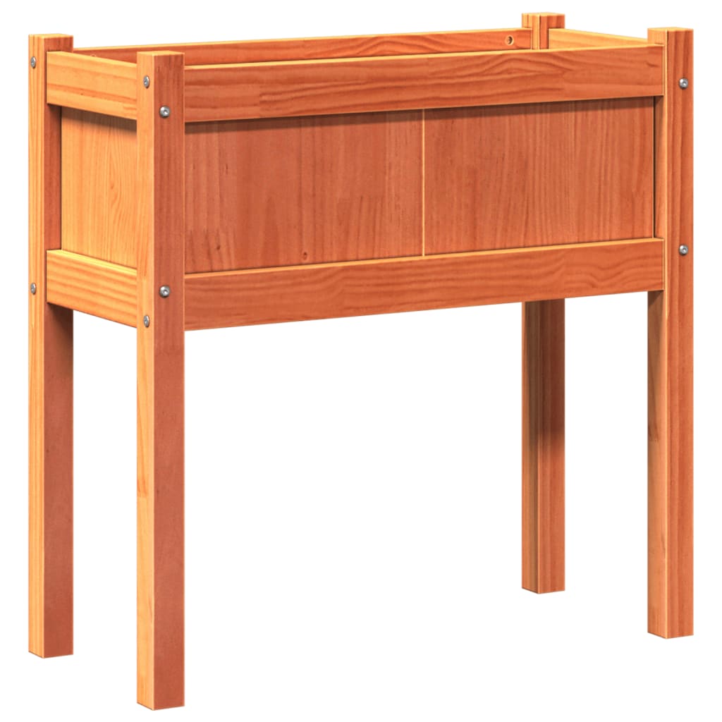 Fioriera Giardino Gambe Marrone Cera 70x31x70 cm Massello Pino - homemem39