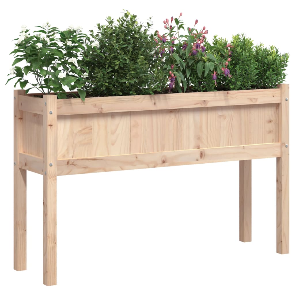 Fioriere da Giardino 2 pz con Gambe in Legno Massello di Pino | homemem39