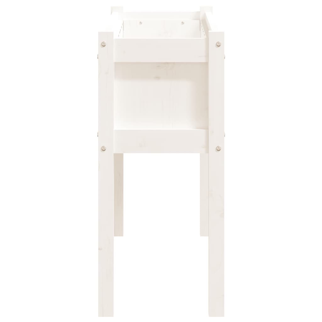 Fioriera da Giardino con Gambe Bianca 110x31x70cm Massello Pino | homemem39