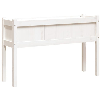 Fioriera da Giardino con Gambe Bianca 110x31x70cm Massello Pino | homemem39