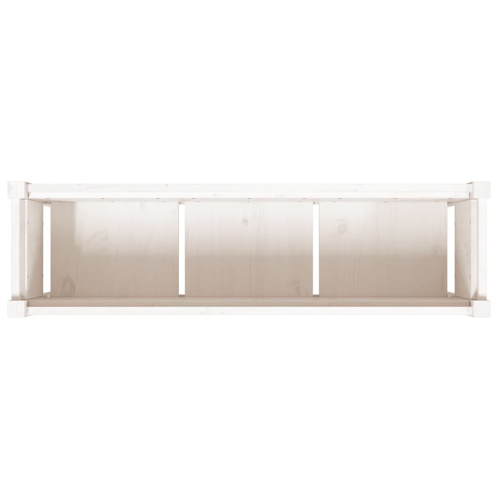 Fioriera da Giardino con Gambe Bianca 110x31x70cm Massello Pino | homemem39