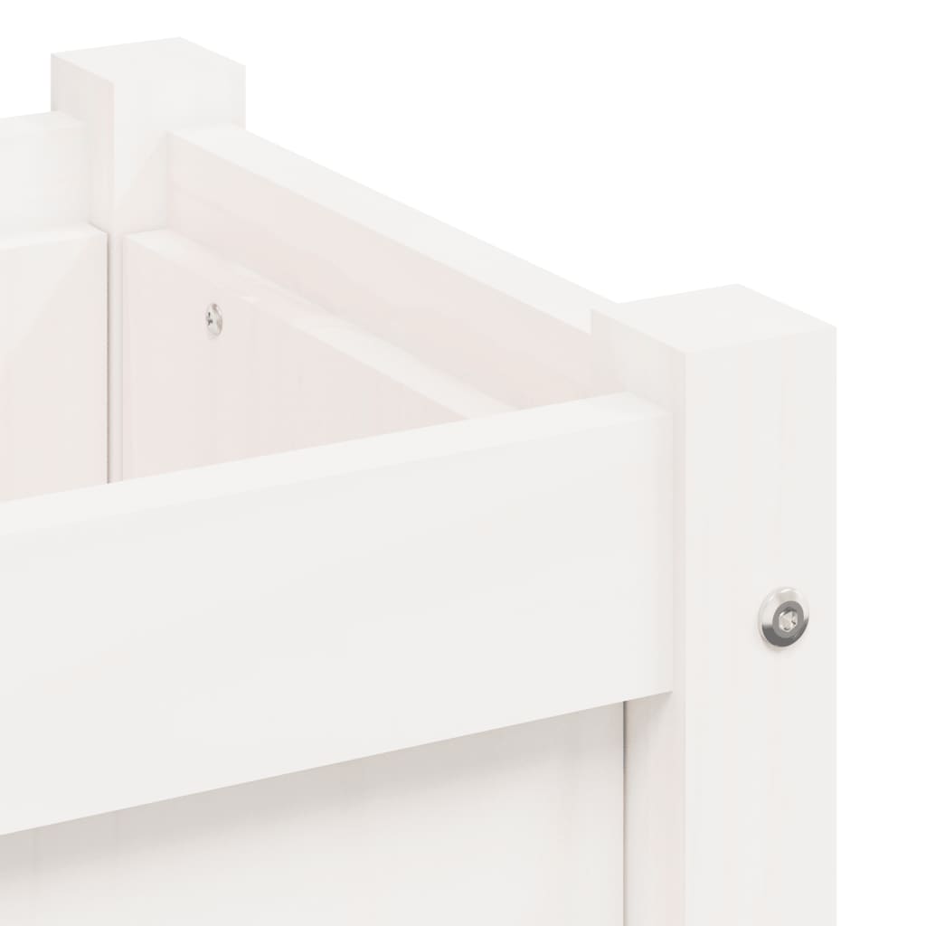 Fioriera da Giardino con Gambe Bianca 110x31x70cm Massello Pino | homemem39