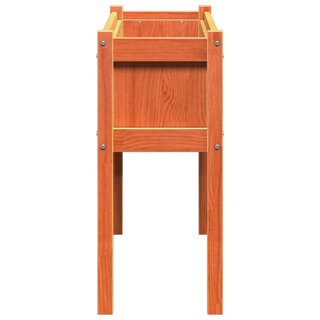 Fioriere da Giardino 2pz Gambe Marrone Cera Legno Massello Pino - homemem39