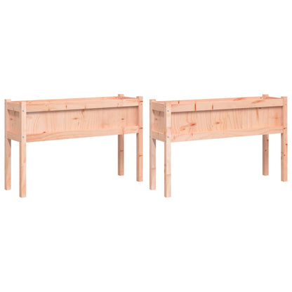 Fioriere da Giardino 2 pz con Gambe Legno Massello di Douglas | homemem39