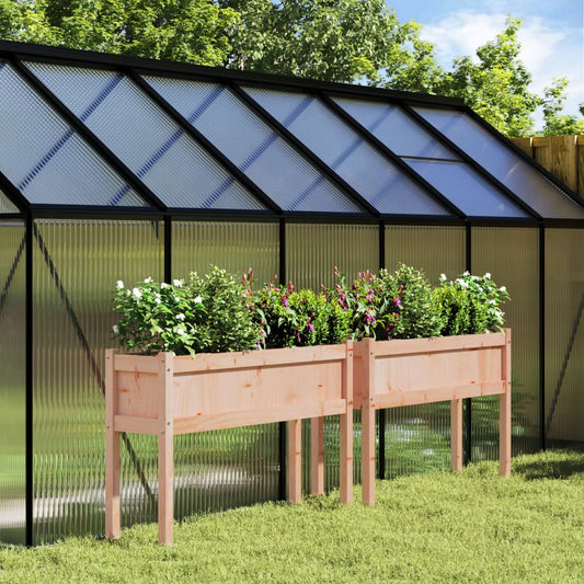 Fioriere da Giardino 2 pz con Gambe Legno Massello di Douglas | homemem39
