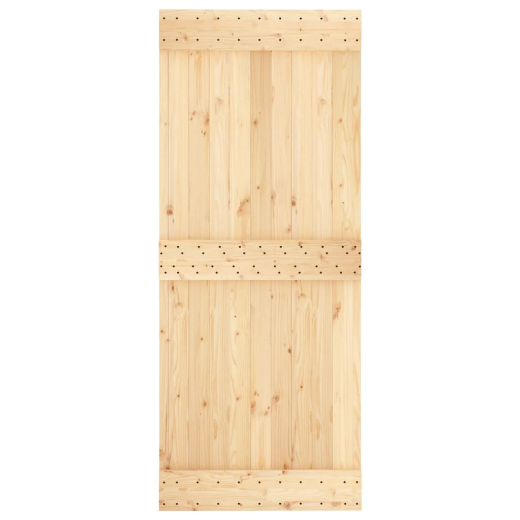 Porta Scorrevole con Set Hardware 85x210 cm Legno Massello Pino