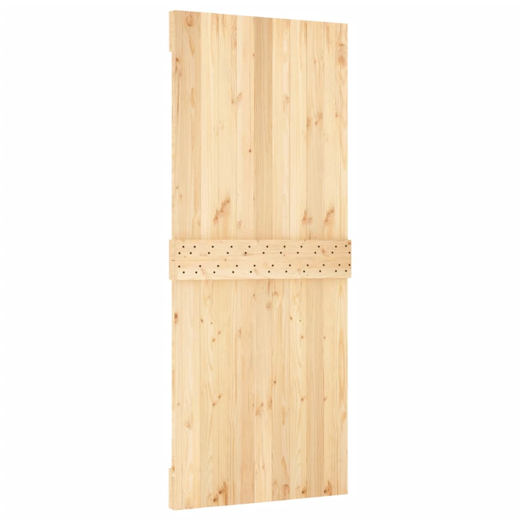 Porta Scorrevole con Set Hardware 85x210 cm Legno Massello Pino