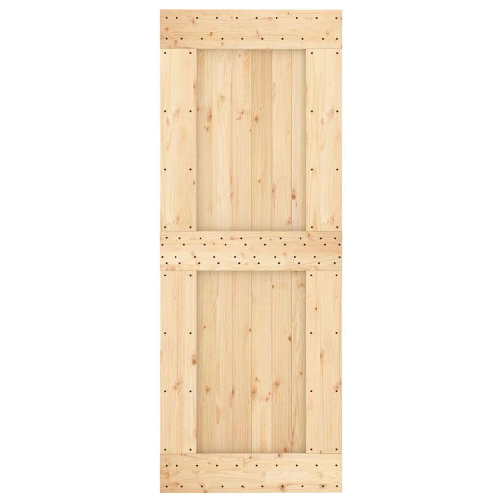 Porta Scorrevole con Set Hardware 80x210 cm Legno Massello Pino