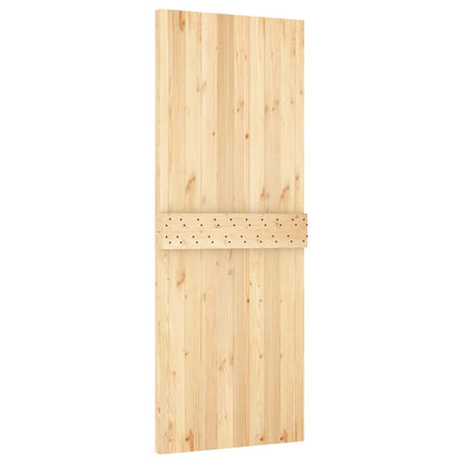 Porta Scorrevole con Set Hardware 80x210 cm Legno Massello Pino