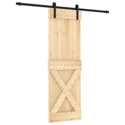 Porta Scorrevole con Set Hardware 70x210 cm Legno Massello Pino