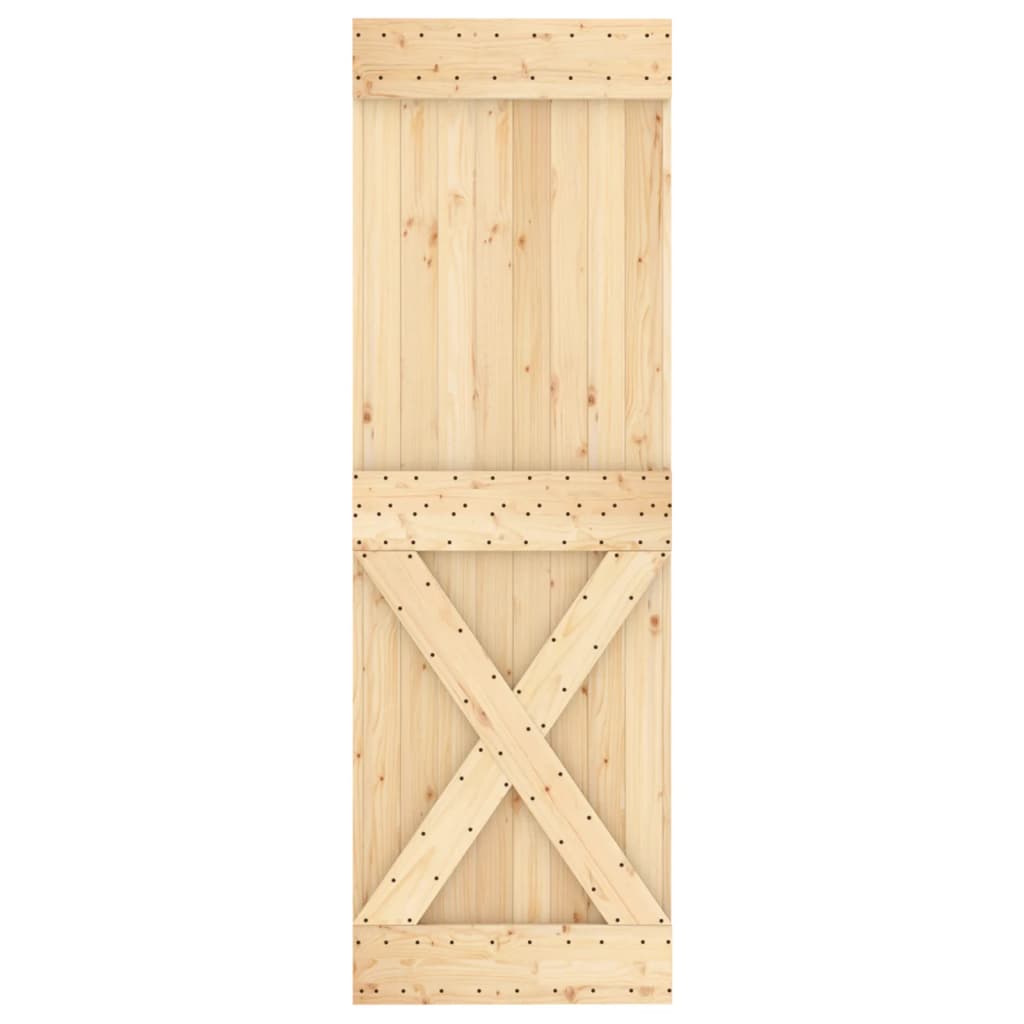 Porta Scorrevole con Set Hardware 70x210 cm Legno Massello Pino