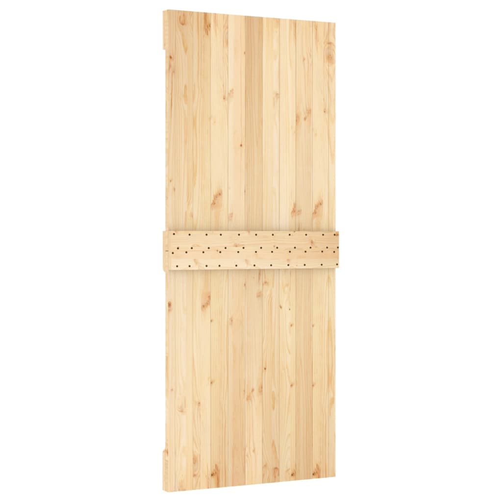 Porta Scorrevole con Set Hardware 85x210 cm Legno Massello Pino