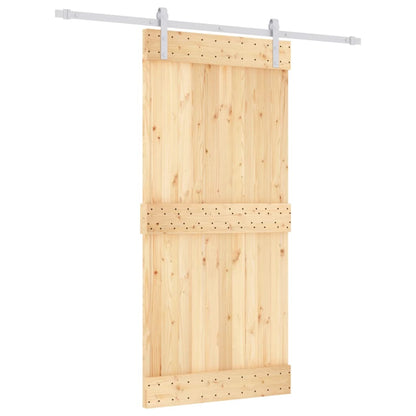 Porta Scorrevole con Set Hardware 95x210 cm Legno Massello Pino