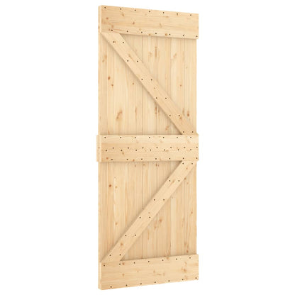 Porta Scorrevole con Set Hardware 85x210 cm Legno Massello Pino