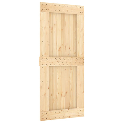 Porta Scorrevole con Set Hardware 90x210 cm Legno Massello Pino