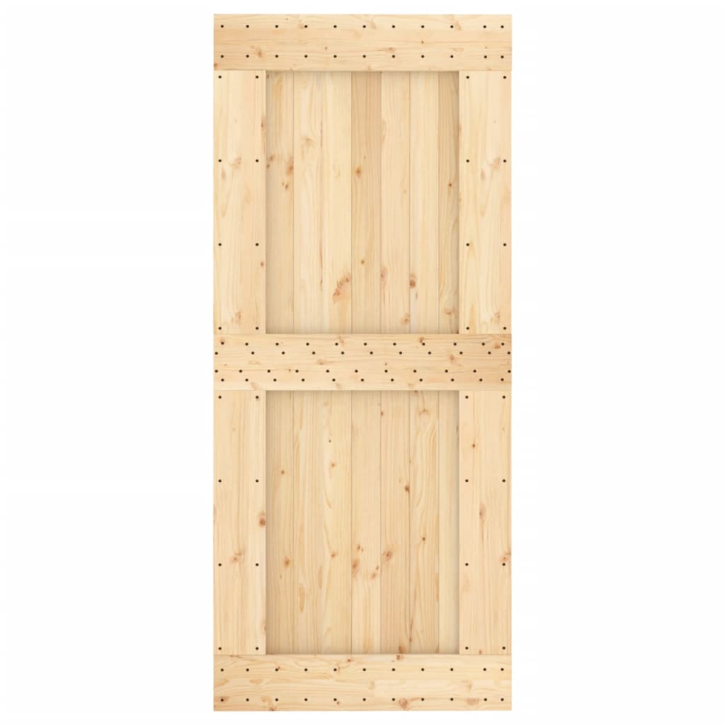 Porta Scorrevole con Set Hardware 90x210 cm Legno Massello Pino