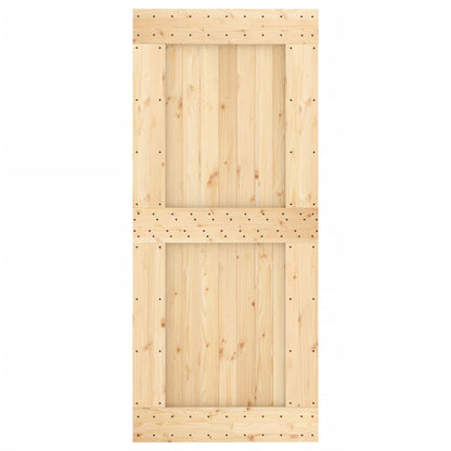 Porta Scorrevole con Set Hardware 90x210 cm Legno Massello Pino