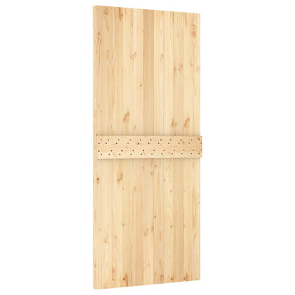 Porta Scorrevole con Set Hardware 90x210 cm Legno Massello Pino