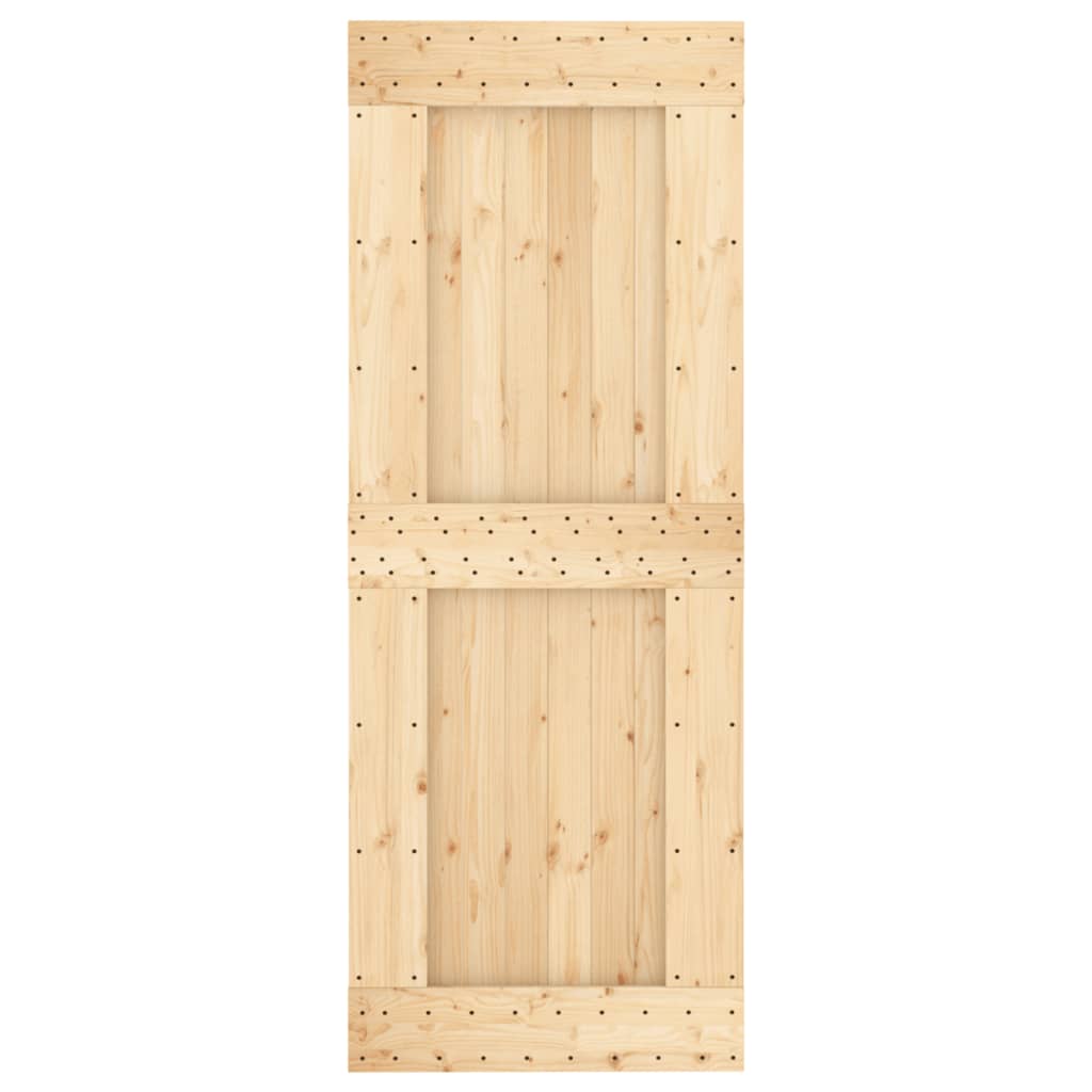 Porta Scorrevole con Set Hardware 80x210 cm Legno Massello Pino