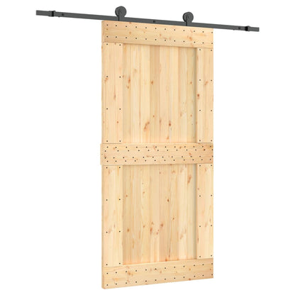 Porta Scorrevole con Set Hardware 100x210cm Legno Massello Pino