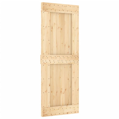 Porta Scorrevole con Set Hardware 80x210 cm Legno Massello Pino