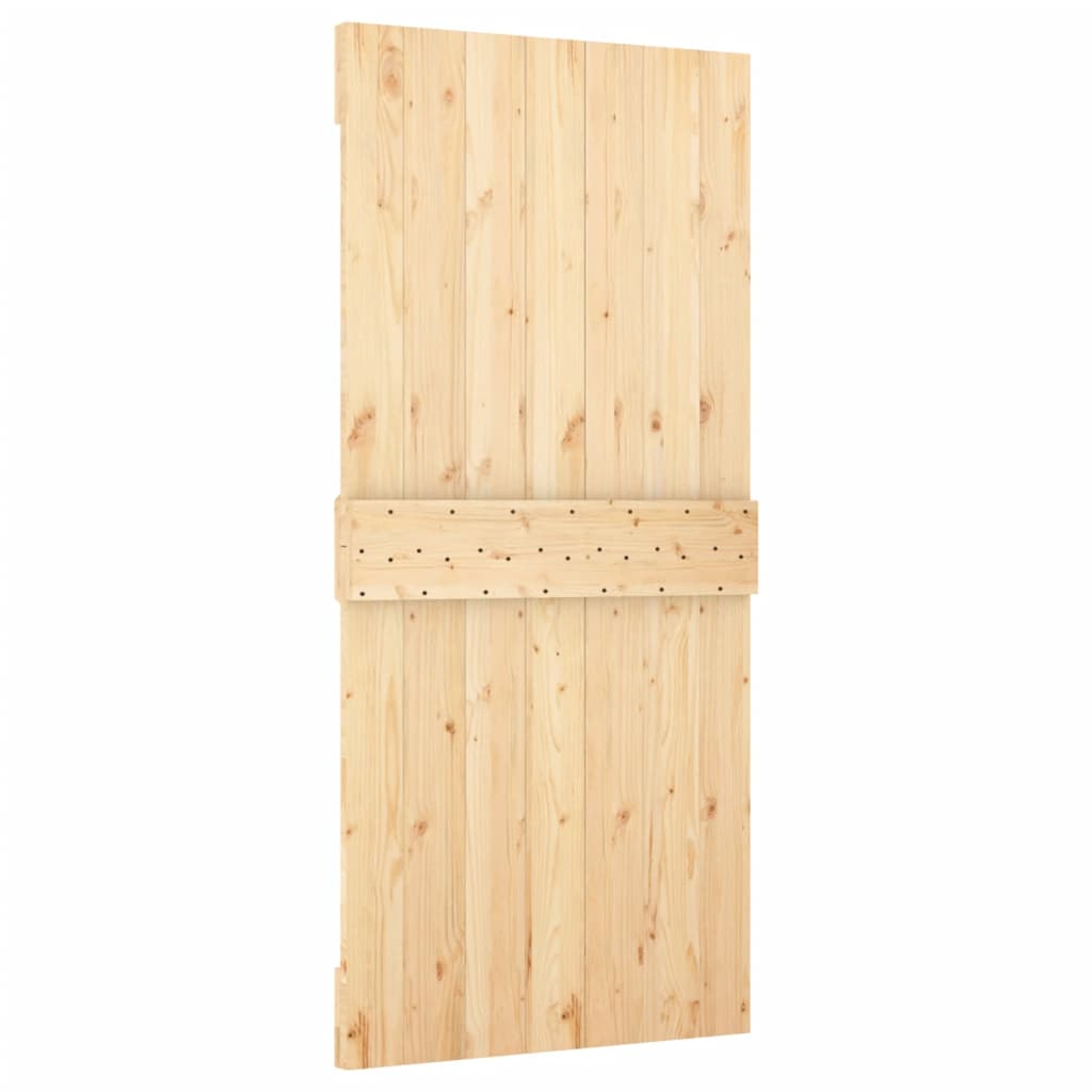Porta Scorrevole con Set Hardware 100x210cm Legno Massello Pino