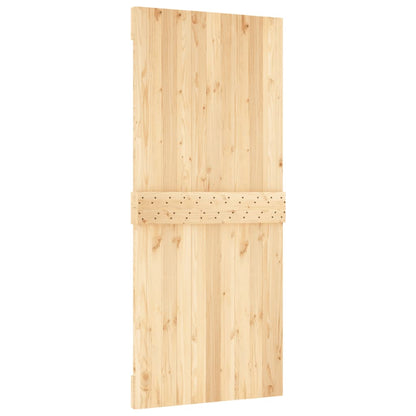 Porta Scorrevole con Set Hardware 90x210 cm Legno Massello Pino