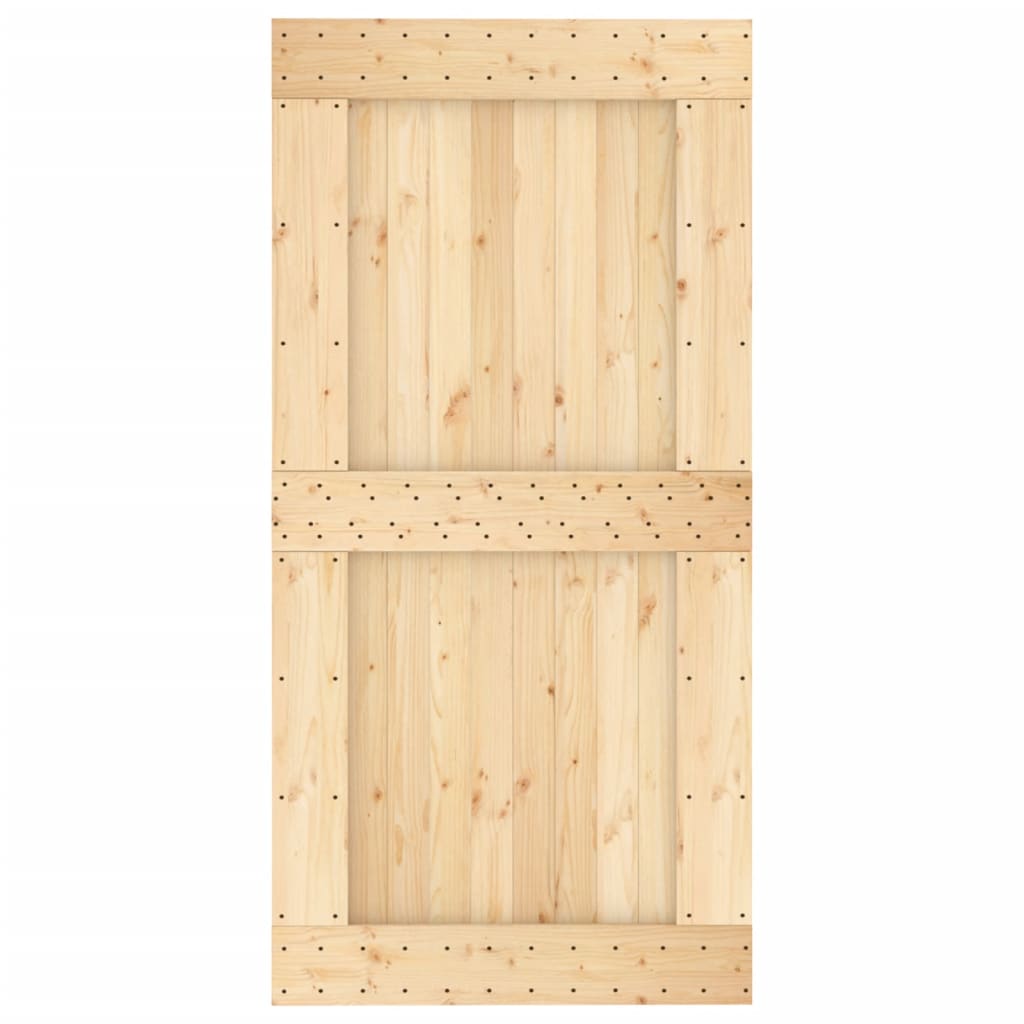 Porta Scorrevole con Set Hardware 100x210cm Legno Massello Pino