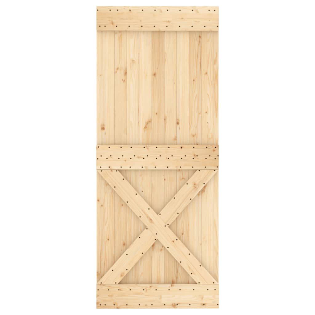 Porta Scorrevole con Set Hardware 85x210 cm Legno Massello Pino