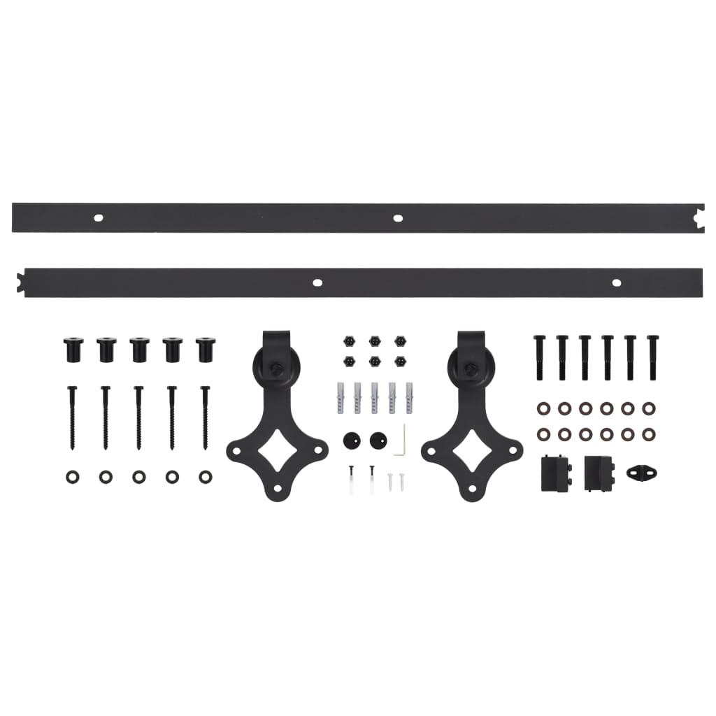 Porta Scorrevole con Set Hardware 90x210 cm Legno Massello Pino