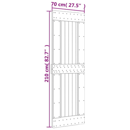 Porta Scorrevole con Set Hardware 70x210 cm Legno Massello Pino