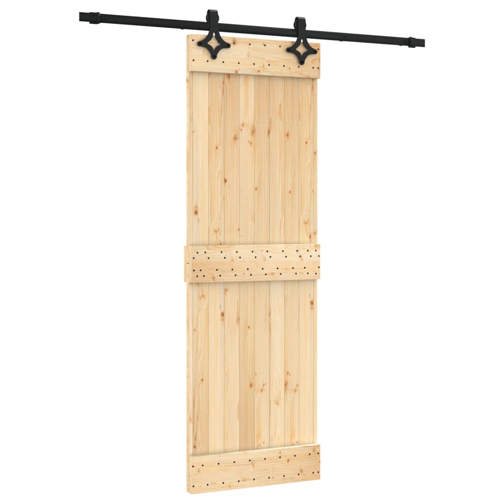 Porta Scorrevole con Set Hardware 70x210 cm Legno Massello Pino