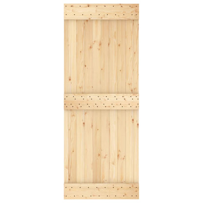 Porta Scorrevole con Set Hardware 80x210 cm Legno Massello Pino