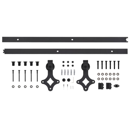 Porta Scorrevole con Set Hardware 80x210 cm Legno Massello Pino