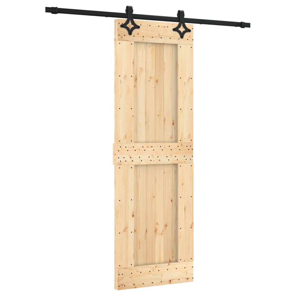 Porta Scorrevole con Set Hardware 70x210 cm Legno Massello Pino