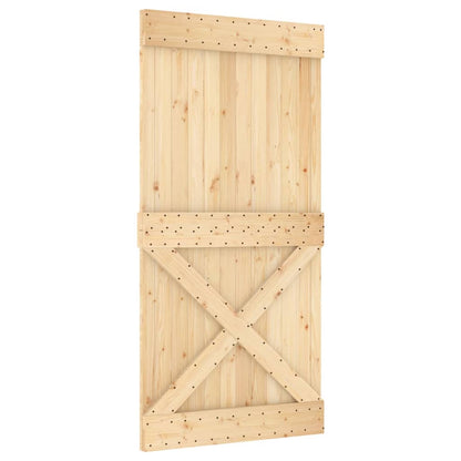 Porta Scorrevole con Set Hardware 100x210cm Legno Massello Pino